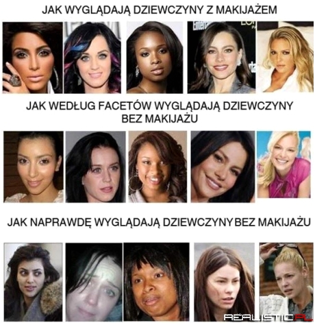 Dziewczyny z i bez makijażu