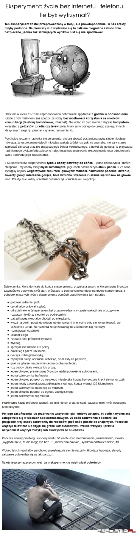 Eksperyment: życie bez internetu i telefonu. Ile byś wytrzymał?