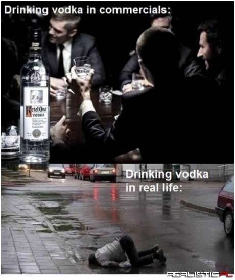 Picie wódki na reklamach i w realu :)
