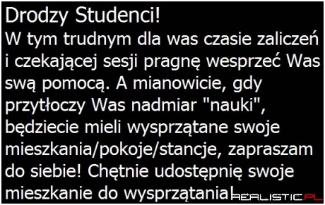 Drodzy studenci!