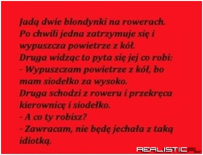 Jadą dwie blondynki na rowerach