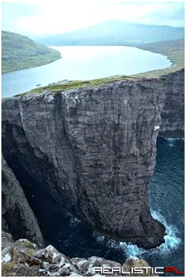 Lake Sorvagsvatn in the Faroe Islands