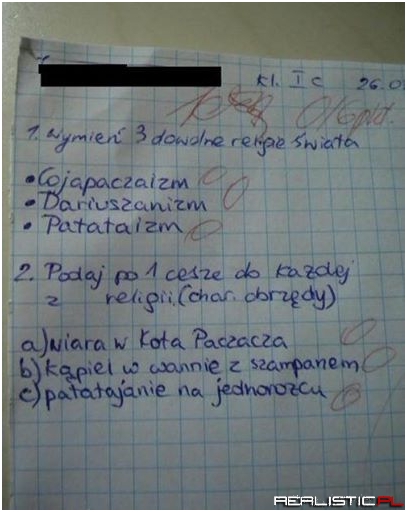W odpowiedzi na religijne fanaberie i fanatyzmy