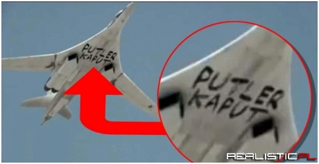 Antyputinowe hasła na rosyjskim niebie