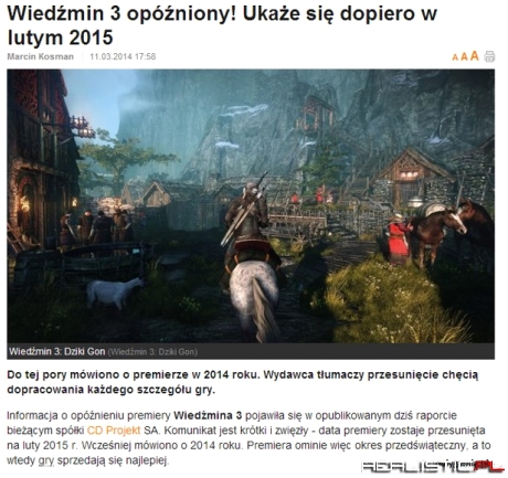 Smutna wiadomość dla fanów wiedźmina