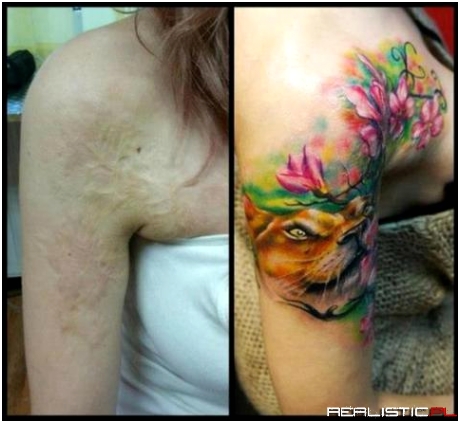 Amazing scar covering tattoos