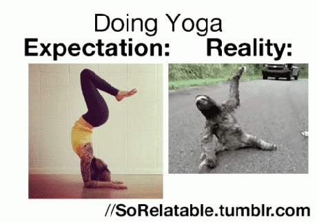 Doing yoga