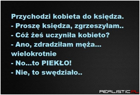 Przychodzi kobieta do księdza