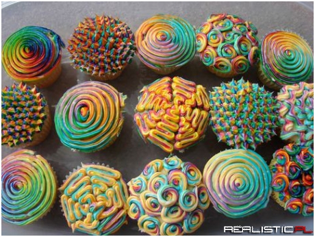 Psychedelic cupcakes