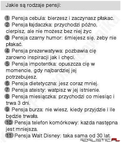 Rodzaje pensji