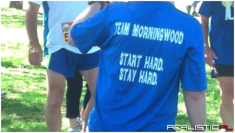 Team t-shirt seen at the Burlington marathon
