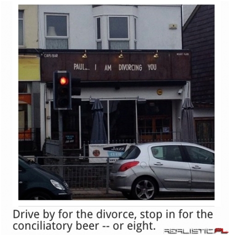 Announce Your Divorce on a Bar Sign