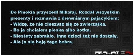 Do Pinokia przychodzi Mikolaj