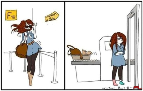 Funny airport security girl