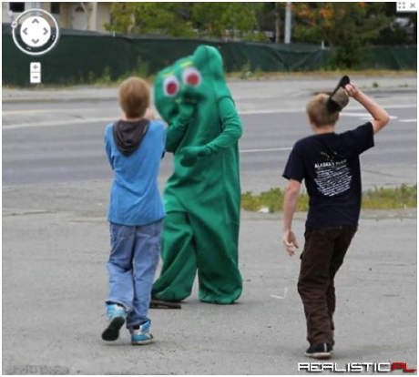 Gumby Attacked on Google Maps