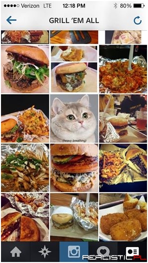 I looked up a local restaurant on Instagram...