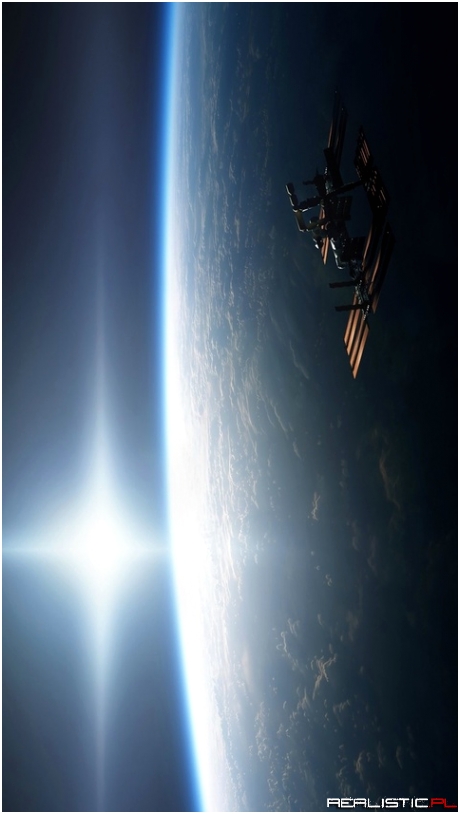 ISS - passing across the terminator into sunset