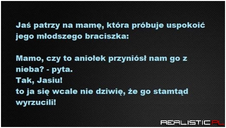 Jaś patrzy na mamę