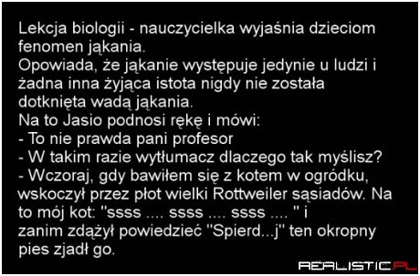 Lekcja biologii ....