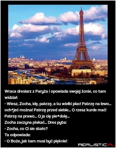 Wraca dresiarz z Paryża ....