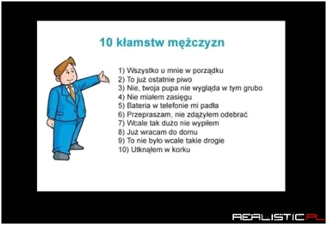 10 kłamstw mężczyzn