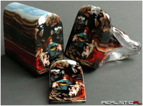 Loaf of Art. Each Color Was Layered to Form the Picture. Apparently Each Slice Sold for $5000.