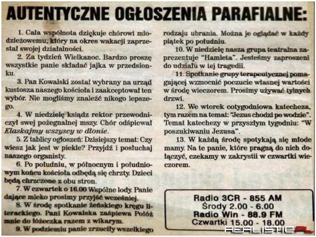 Ogłoszenie parafialne