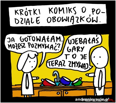 Krótki komiks o podziale obowiązków