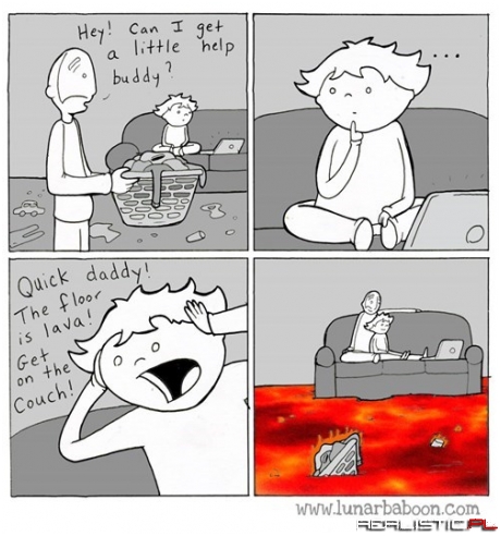 A Son Helps His Father Escape Danger