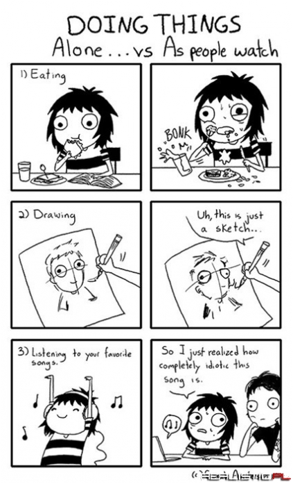 Alone vs. As People Watch