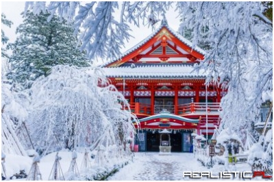 Natadera Temple in winter, Japan