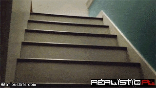 Pug Scoots Up The Stairs