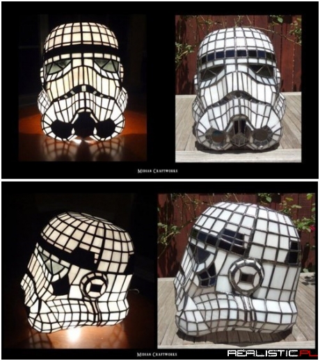 Stormtrooper Helmet Stained Glass Lamp