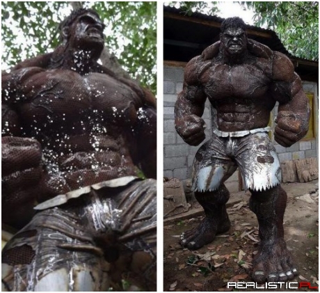The Incredible Hulk Made Out of Scrap Metal and Car Parts