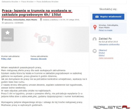 Bardzo ciekawa oferta pracy dla bezrobotnych