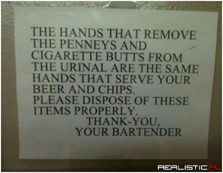 And Bartenders Don't Wash Their Hands