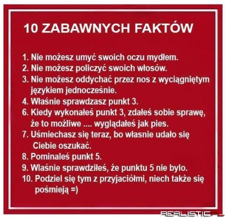 10 zabawnych faktów :D