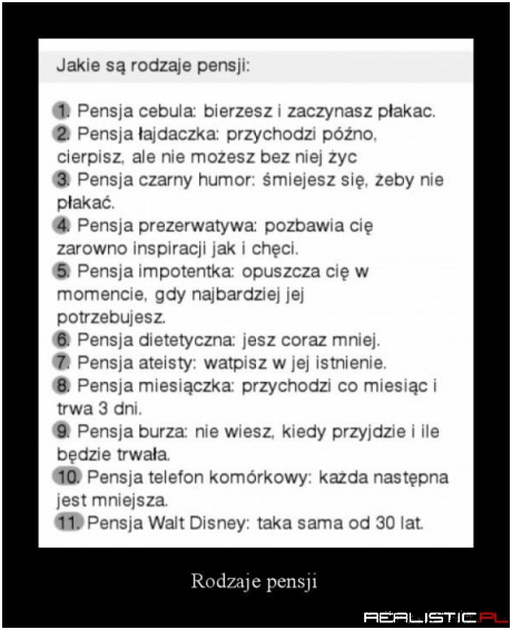 Rodzaje pensji :D