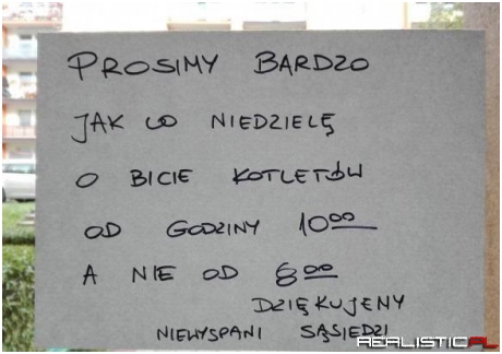 Kto mieszka w bloku ten wie o co chodzi