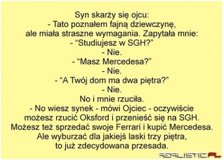 Syn skarży się ojcu