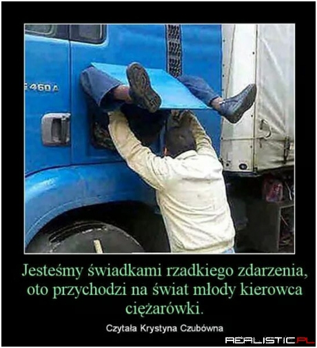 Młody kierowca ciężarówki