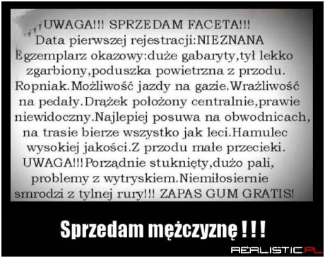 Sprzedam faceta