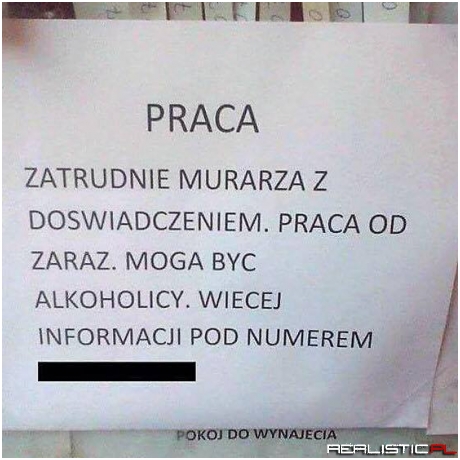 Takie ogłoszenie!