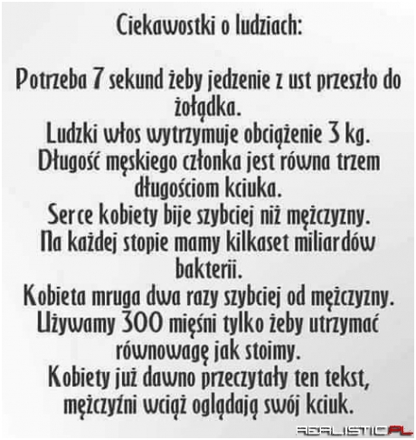 Ciekawostki o ludziach