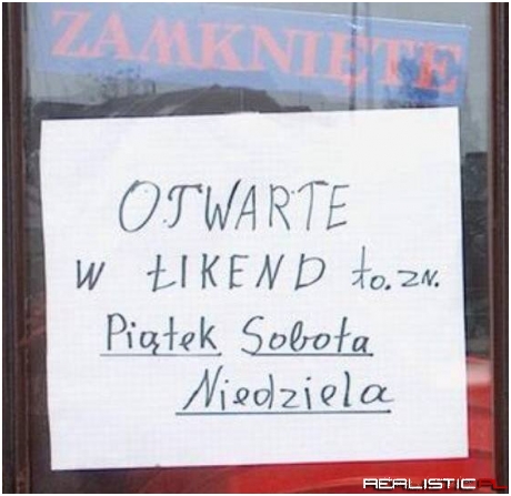 Otwarte w łikend xD