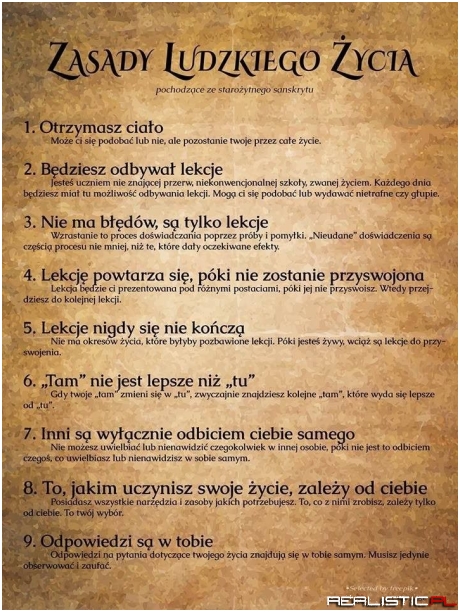 Zasady ludzkiego życia